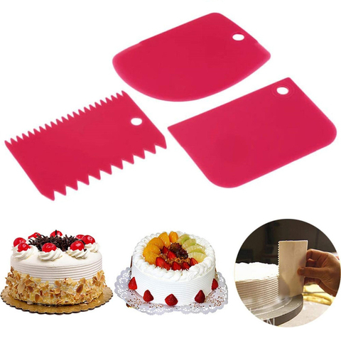 3PCS set Cream Scraper Irregular Teeth Edge DIY Scraper Cake Decorating Fondant pastry cutters Baking Spatulas Tools ► Photo 1/6