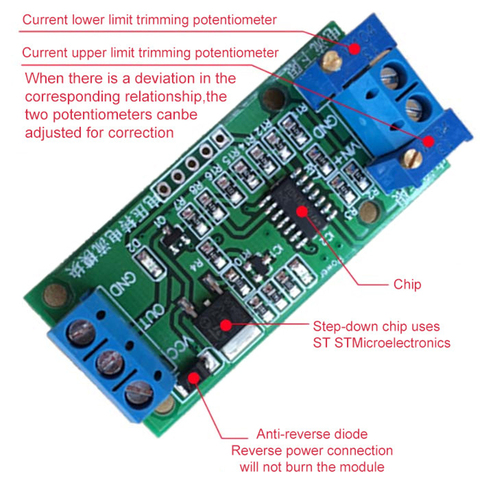 Voltage To Current Module 0-2.5V 0-3.3V 0-5V 0-10V 0-15V 0-24V to 0 -20mA/4 -20mA Current Transmitter Signal Converter Module ► Photo 1/6