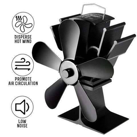 Aluminum Alloy Stove Fan Blade Heat Powered 5 -blade Stove Fan Blade Winter Wood Log Burning Heat Distribution Stove Fan Blade ► Photo 1/6