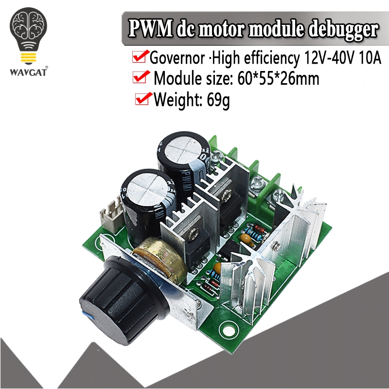 12V-40V 10A PWM DC Motor Speed Controller Dimmer Voltage Regulator w/Knob Kit #