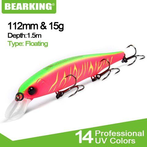 2022 hot Bearking perfect action 12different colors fishing lures,112mm/15g, sp minnow 12 different colorful color,free shipping ► Photo 1/6