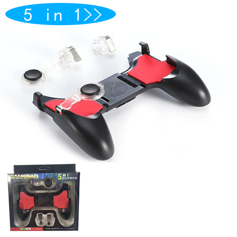 5 In 1 PUBG Moible Controller Gamepad Free Fire L1 R1 Triggers PUGB Mobile Game Pad Grip L1R1 Joystick For IPhone Android Phone ► Photo 1/6