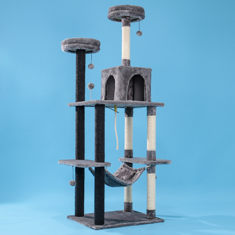 Domestic Delivery Cat's Tree Tower Pets Play Tree Scratching Tree arbre a chat  Climbing Jumping Toy Frame Pets rascador gato ► Photo 1/6