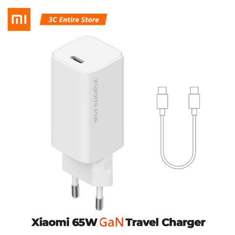 Original Xiaomi GaN 65W Fast Charger USB Type-C Smart Output PD Travel Charger 48% Smaller  5V/9V/12V/15V=3A 10V=5A EU plug ► Photo 1/5