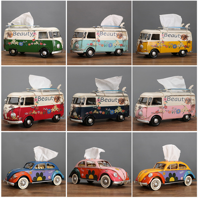 American retro creative napkin drawer, tissue box, Car, van, bus,  Bar Restaurant Hotel home living room decoration ornaments ► Photo 1/5