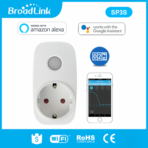 Broadlink SP3S EU/Contros Smart Wireless WiFi Socket Power Supply Plug 16A 3500w with Energy Meter IOS Android Remote Control ► Photo 1/6