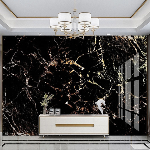 Modern Black Marble Wallpaper 3D Golden Line Mural Living Room TV Sofa Bedroom Luxury Home Decor Wall Painting Papel De Parede ► Photo 1/6