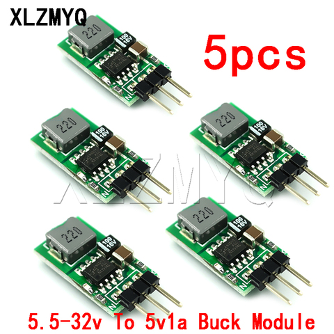 5pcs 5V/1A TO-220 Lm7805 7805 5V Positive Input 5.5-32v To 5v1a DC-DC Step-Down Buck Converter Voltage Regulator Module Board ► Photo 1/4