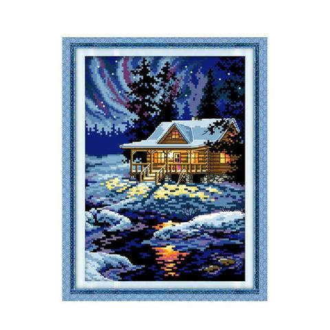 The night of the Arctic cross stitch kit aida 14ct 11ct count printed canvas stitches embroidery DIY handmade needlework ► Photo 1/1