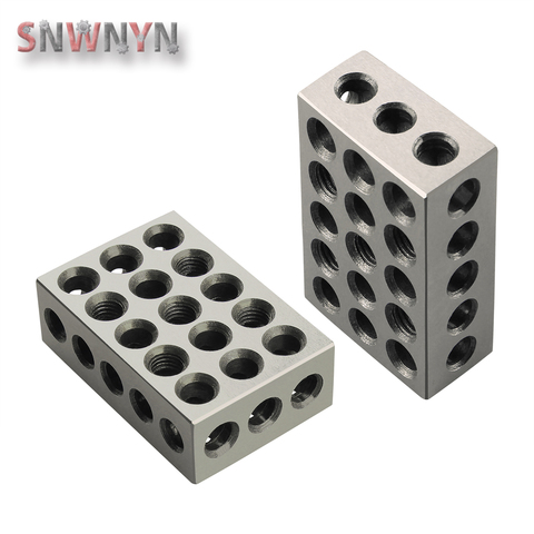 2pcs/pair 23 Holes Precision 25-50-75mm Blocks Gauge Hardened Steel Parallel Block Set Matched Machinist Milling Tool ► Photo 1/1