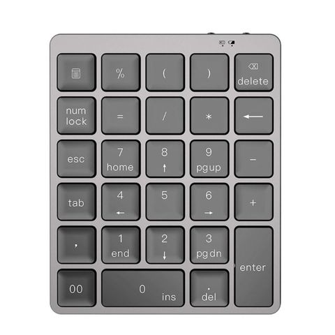 Aluminum Alloy 28 Keys Wireless Bluetooth Numeric Keypad Ultra-thin Mini Portable Rechargeable Office Home Numpad ► Photo 1/6