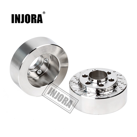 INJORA 2PCS Brass Silver Anodized Brake Disc Weights for 1.9 2.2 inch Wheel TRX4 TRX6 Axial SCX10 90046 AXI03007 ► Photo 1/6