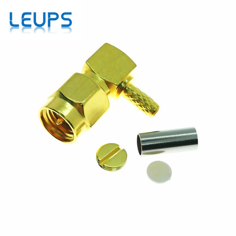10PCS SMA Male Or RP-SMA Male (Female Pin) Right Angle RF Connector Crimp for RG174 RG316 LMR100 Cable ► Photo 1/6