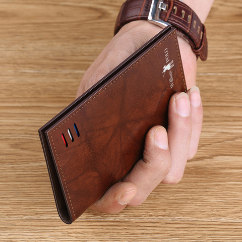 WILLIAMPOLO Men's wallet men ultra-thin wallet leather wallet leather wallet head layer leather Credit Card Slim Genuine Leather ► Photo 1/6