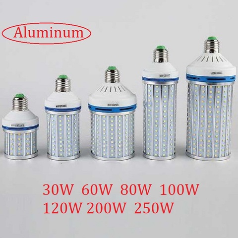 30W 60W 80W 100W 120W 200W 250W LED Corn Lamp E27 E26 B22 E39 E40 Light Bulb 110V 220V Aluminum For Warehouse Factory Basement ► Photo 1/6