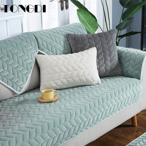 Tongdi Modern Thick Luxury Sofa Cover Elegant Towel Lace Convenient Slipcover Anti-skid Seat Couch Decor For Parlour Living Room ► Photo 1/6