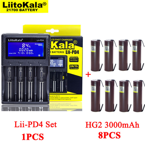 2022 LiitoKala Lii-PD4 Battery Charger for 3.7V 21700 26650 Li-ion 1.2V AA aaa NiMH + HG2 18650 3000mAh Rechargeable batteries ► Photo 1/6