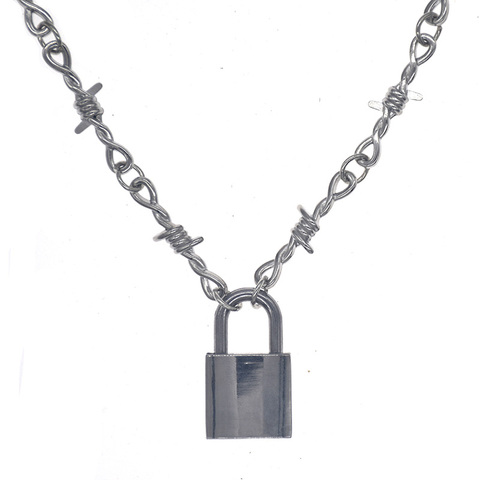 Padlock Necklace Stainless Steel Lock Chain for Men Women