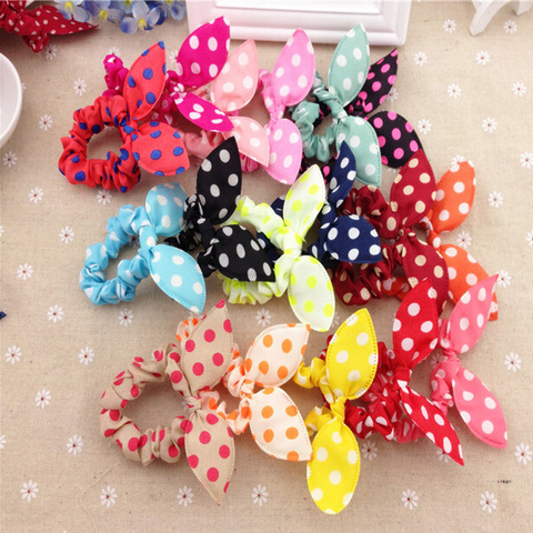 20Pcs Lovely Random Color Small Bunny Rabbit Ears Headband Hair Rope Rubber Bands Hair Accessories Wholesale ► Photo 1/6