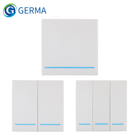 GERMA 433MHz Universal Wireless Remote Control 86 Wall Panel RF Transmitter Receiver 1 2 3 Button For Home Room Light Switch ► Photo 1/6