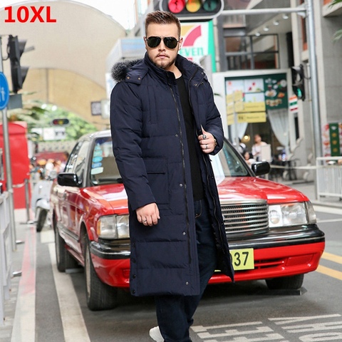 New men's over the knee down winter cold coat large size down jacket plus size the tide fur collar long coat ► Photo 1/6