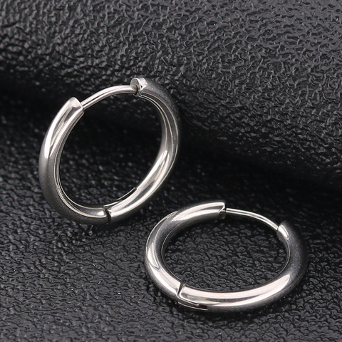 2pcs Gold Black Blue 316L Stainless Steel Round Surgical Hoop Earrings Korean Cute 2.5mm thick Circle Ear Punk Jewelry ► Photo 1/6