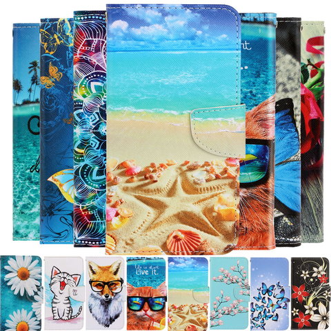 Sea Butterfly Cat Dag Painted Case Funda For Redmi Note 9 9S 9A 9C 8 8T 8A 7A 7 Pro K30 Phone Cover Magnetic Flip Leather Coque ► Photo 1/6