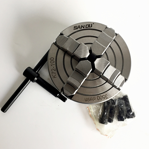 SAN OU four jaw lathe chuck manual type independent chuck lathe 100mm 4'' inch for sales ► Photo 1/6