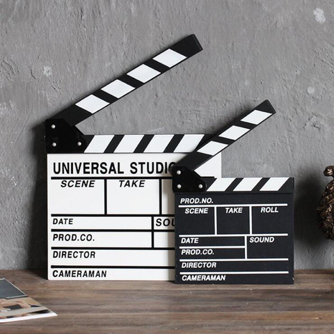 Wooden Director Movie Scene Clapboard TV Video Clapperboard Film Photography Prop Accessories Hanging Decoration ► Photo 1/6