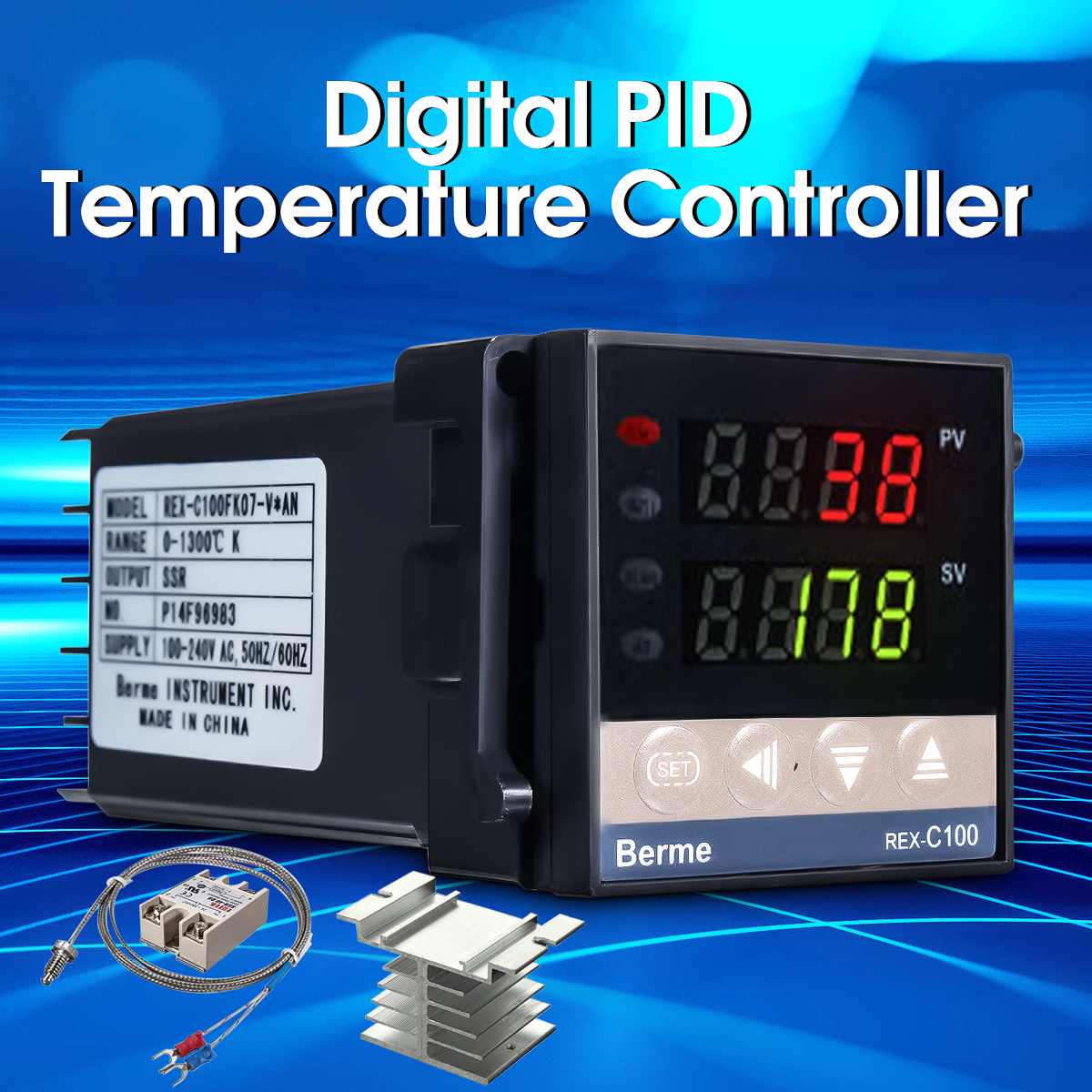 REX-C100 110-240V Digital PID Temperature Controller Kit 