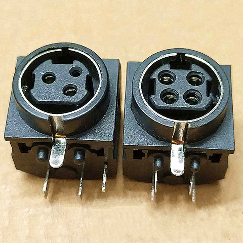 10pcs DIN 3 core / 4P horizontal socket S terminal MPC power terminal PS2 full plastic socket 3/4 core connector ► Photo 1/5