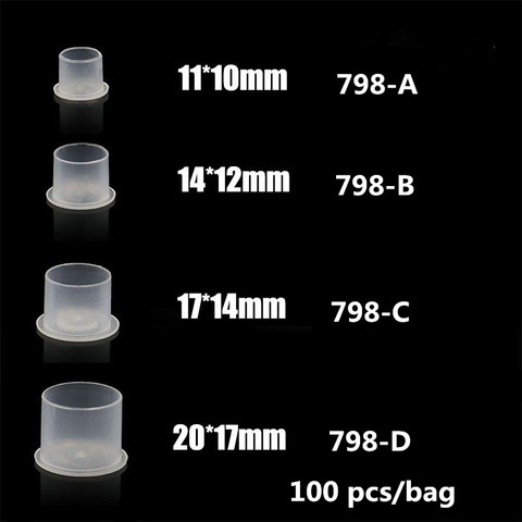 100 PCS Disposable Microblading Steady Plastic Tattoo Ink Cups 4 sizes Permanent Makeup Pigment Clear Holder Container Cap ► Photo 1/5