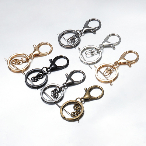 10pcs/lot  Split Key Ring 30mm Bronze Rhodium Gold Color lobster Clasp Clips Key Hook Keychain Clasps For DIY Keychains Making ► Photo 1/6