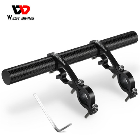 25CM Carbon Tube Bicycle Handlebar Extender Double Clamp Alloy Bracket For 18-35mm Handlebar Extension Bike Light GPS Computer ► Photo 1/6