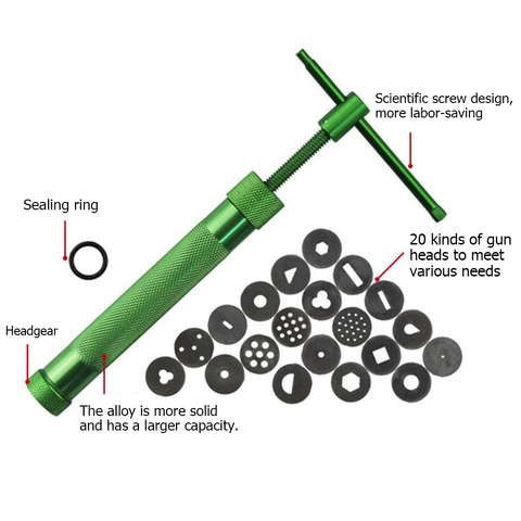 High Quality Green Clay Extruders Sculpture Machine Gun Clay Sugar Paste Extruder Fondant Cake Sculpture Polymer Gun Tool ► Photo 1/6