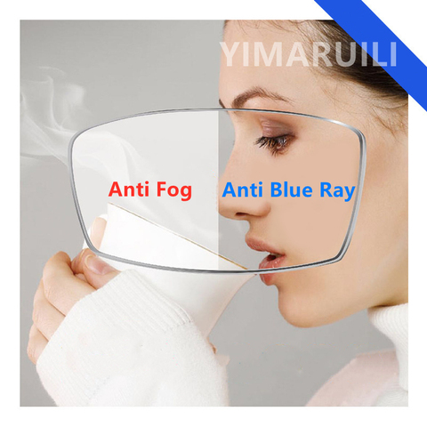 YIMARUILI 1.61/1.67 Anti-Fog And Anti-Blue Lens CR-39 Resin Optical Lens SPH 0~-1000 CYL 0~-200 HD Lens 1 Pair ► Photo 1/1
