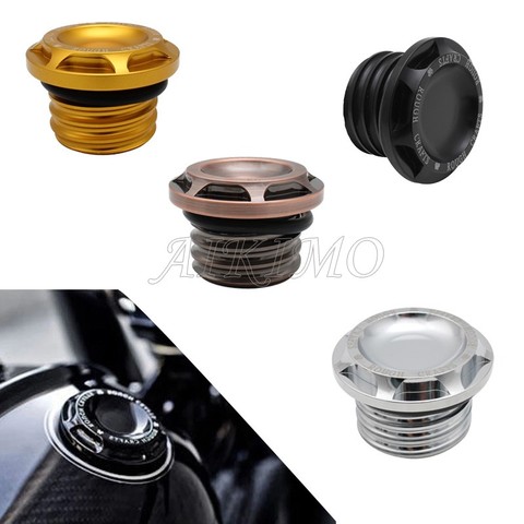 Retro Motorcycle Accessories Fuel Gas Tank Cover Oil Cap Fit For Harley Sportster Dyna Touring Softail XL 883 1200 Brass Color ► Photo 1/6