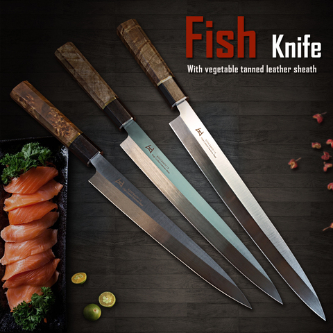 PEDWIFE 240/270/300mm Fish Filleting Knife Yanagiba Stainless Steel Japanese Kitchen Knife Salmon Slicing Sushi Sashimi Knives ► Photo 1/6