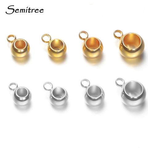Semitree 20pcs Gold Stainless Steel Spacer Beads Loose Loose Beads Big Hole Positioning Beads DIY Charm Bracelets Jewelry Making ► Photo 1/6
