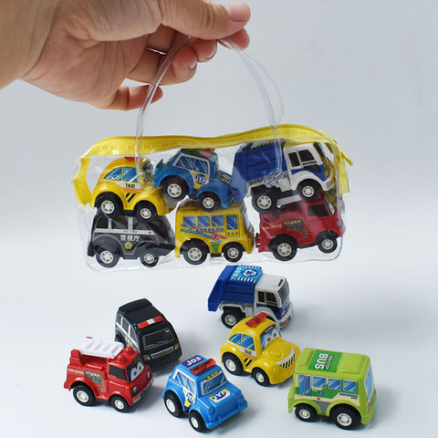 6pcs Car Model Toy Pull Back Car Toys Set Mobile Vehicle Fire Truck Model Kid Mini Cars Boy Toys Gift Diecasts Toy for Children ► Photo 1/6