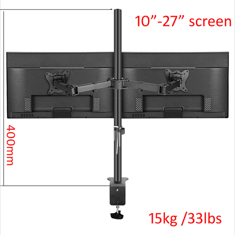 T902-240 Desktop Clamping Full Motion 360 degree Dual Monitor Holder 10