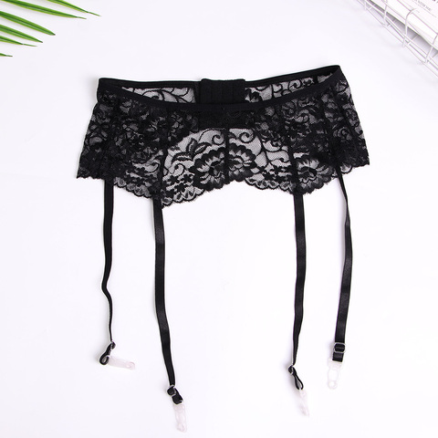 Sexy Lace Garter Belt Punk Goth Women Suspender Belt Hot Sheer Thigh High Exotic Lingerie Garters For Stockings ► Photo 1/6