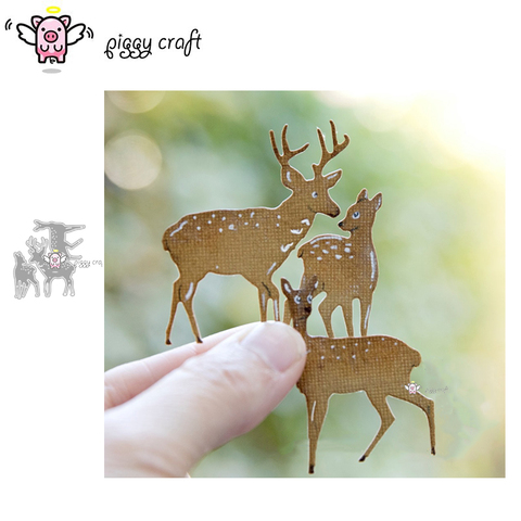 Piggy Craft metal cutting dies cut die mold 3Pcs Deer decoration Scrapbook paper craft knife mould blade punch stencils dies ► Photo 1/1