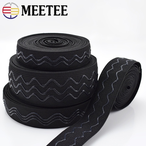 Meetee 2/5/10meters 2-4cm Non-slip Elastic Band Wave Silicone Rubber Webbing Belt DIY Sport Clothes Wrist Guard Sew Accessories ► Photo 1/6