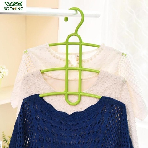 WBBOOMING Plastic Fishbone 3 layer Multifunctional Clothes Hanger Wardrobe Clothes Hanger Anti-skid Plastic Clothes Rack ► Photo 1/6