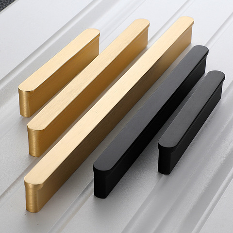 1pc Modern minimalist golden black drawer handle cabinet door handle wardrobe cabinet shoe cabinet handle light luxury Nordic ► Photo 1/6