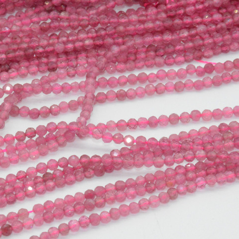 Natural Good Quality Pink Tourmaline Faceted Round Beads 2.3~2.5mm ► Photo 1/6