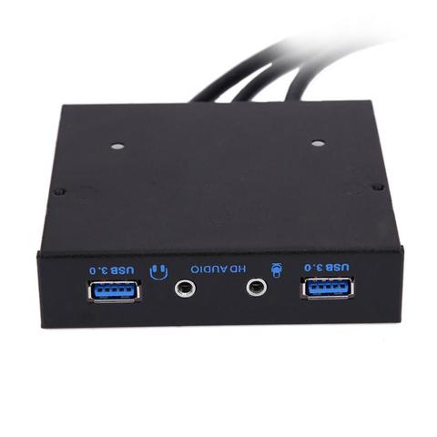 3.5inch 20Pin to 2 USB 3.0 Port HUB + HD Audio PC Floppy Expansion Front Panel Rack for Computer PC With 9PIN Audio Cable ► Photo 1/6