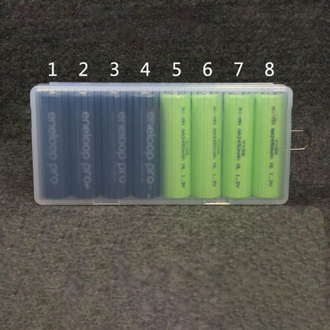 8 AA Battery Storage Case Holder Box, Clear Battery Storage Containers Organizers Plastic Case Box AA Battery with Hanging Hole ► Photo 1/3