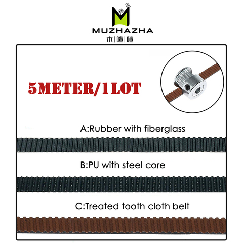 5M 2GT open timing Belt 6mm PU with Steel Core Rubber fiberglass timing belt GT2 6mm Belt Black Color  for 3d printer ► Photo 1/6
